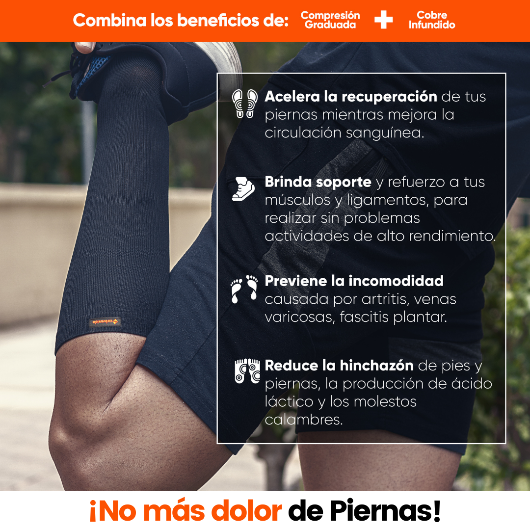 Calcetines de Compresión con Infusión de Cobre 15-20mmHg