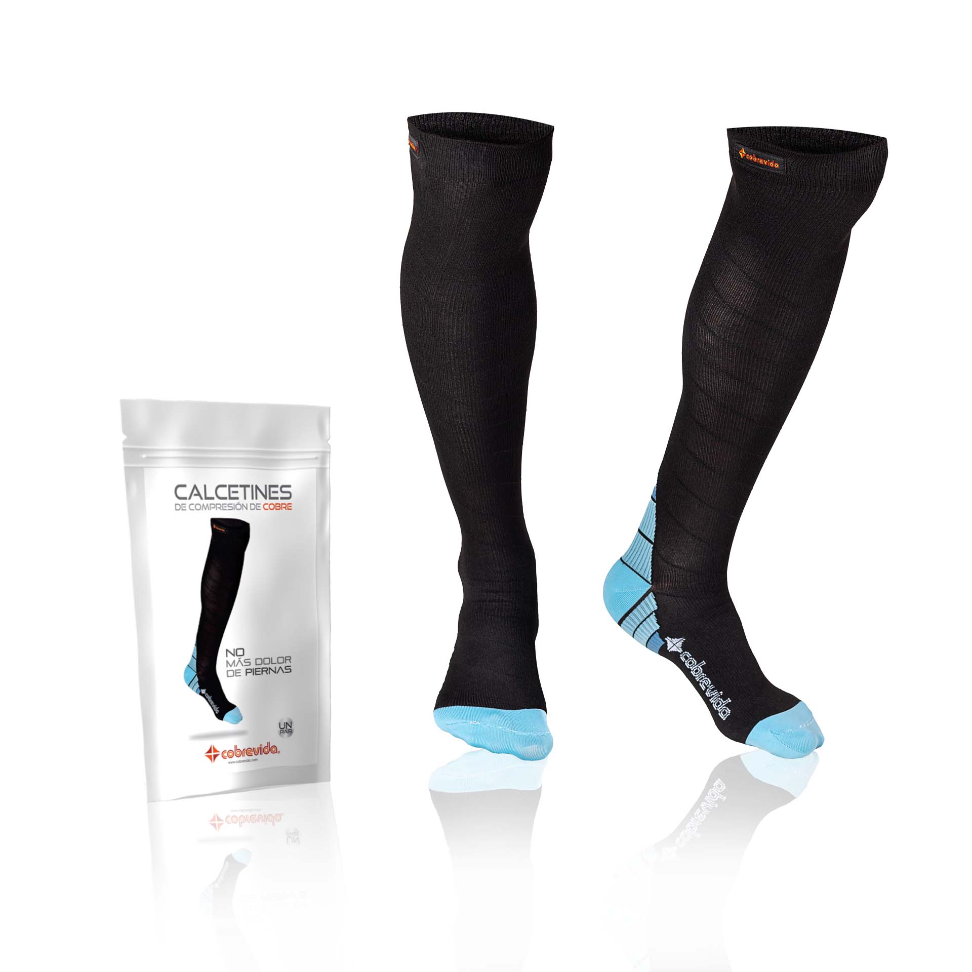 Calcetines de Compresión con Infusión de Cobre 15-20mmHg