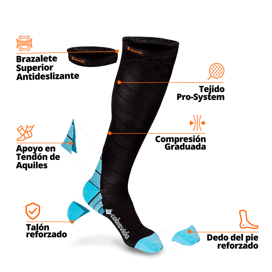 Calcetines de Compresión con Infusión de Cobre 15-20mmHg