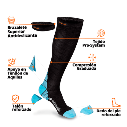 Calcetines de Compresión con Infusión de Cobre 15-20mmHg